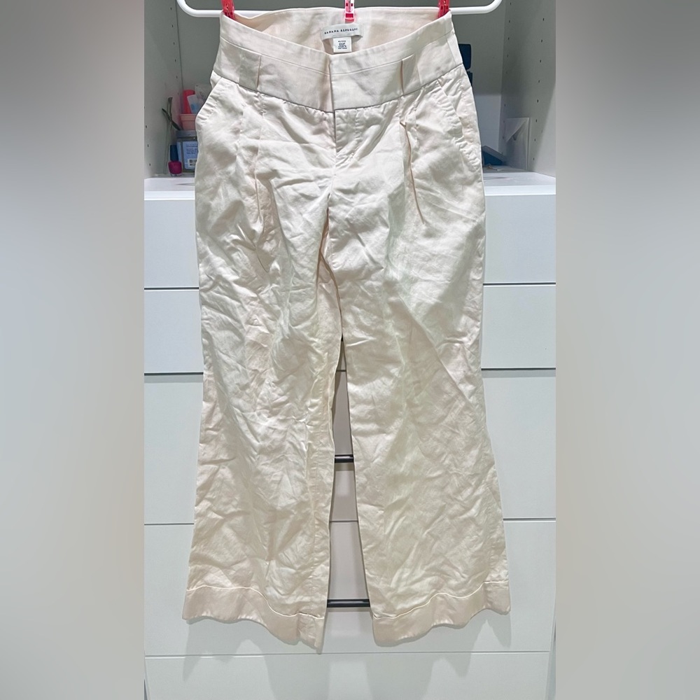 00 petite banana republic white satiny pants